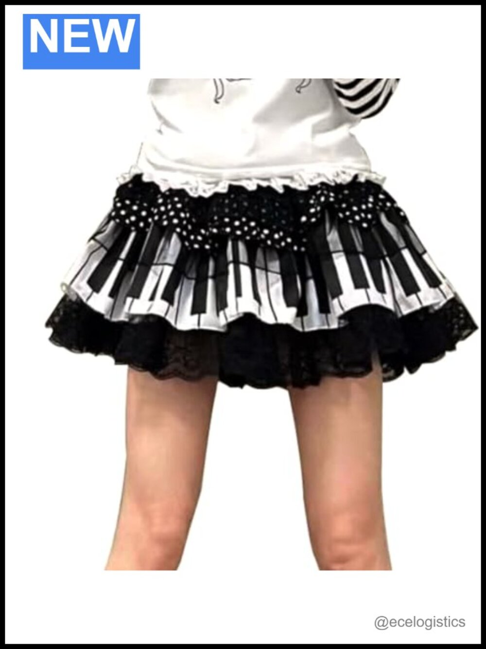 Y2K Harajuku Piano Key Mini Skirt Gothic Punk Cosplay